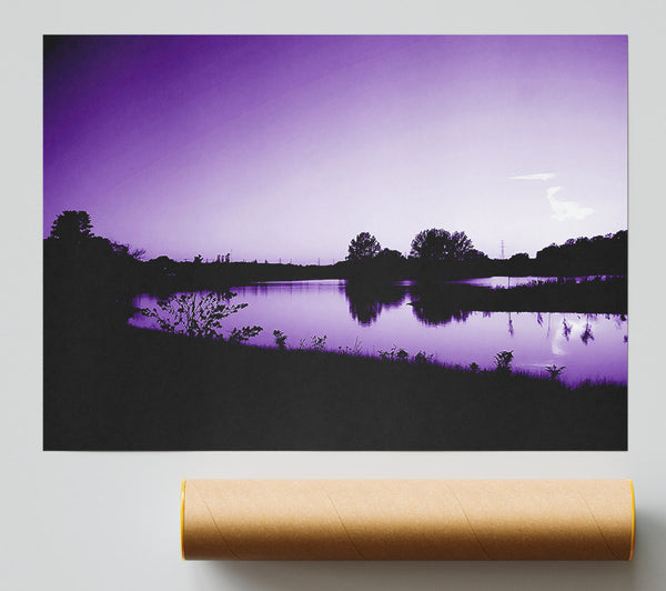 Purple Peaceful Waters Poster
