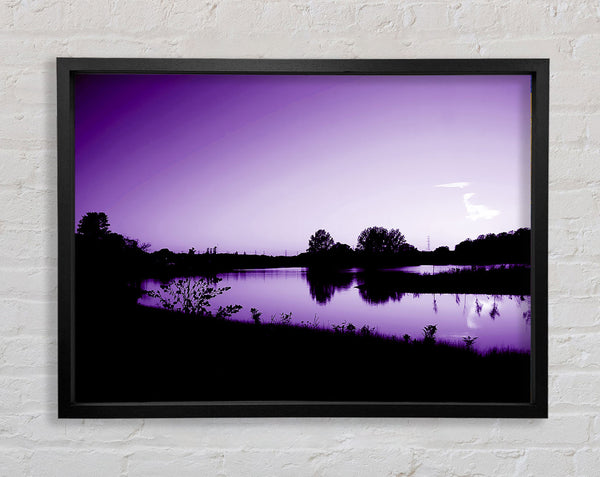 Purple Peaceful Waters Framed Print