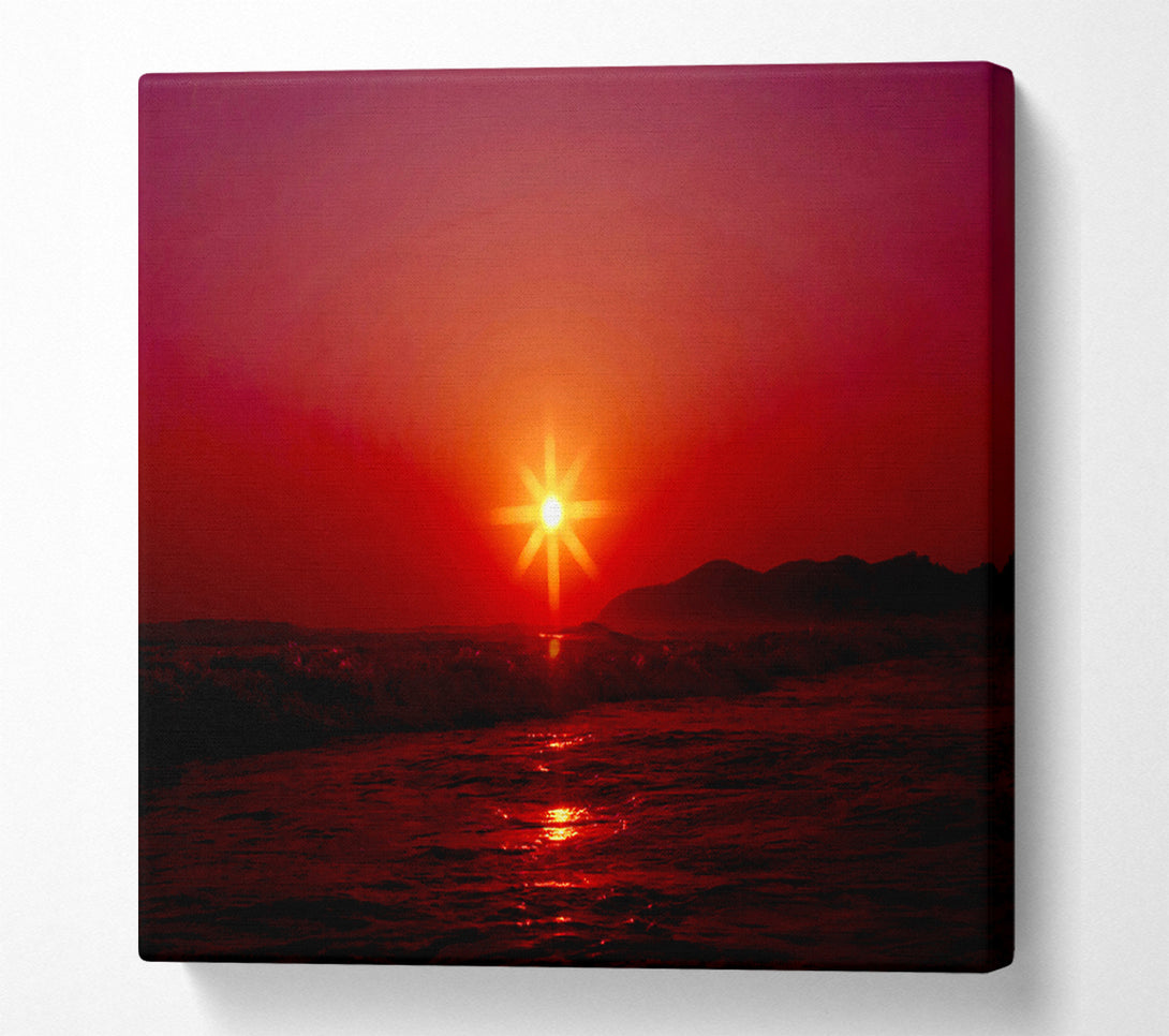  A Canvas Print of Sunstar Red Canvas Art