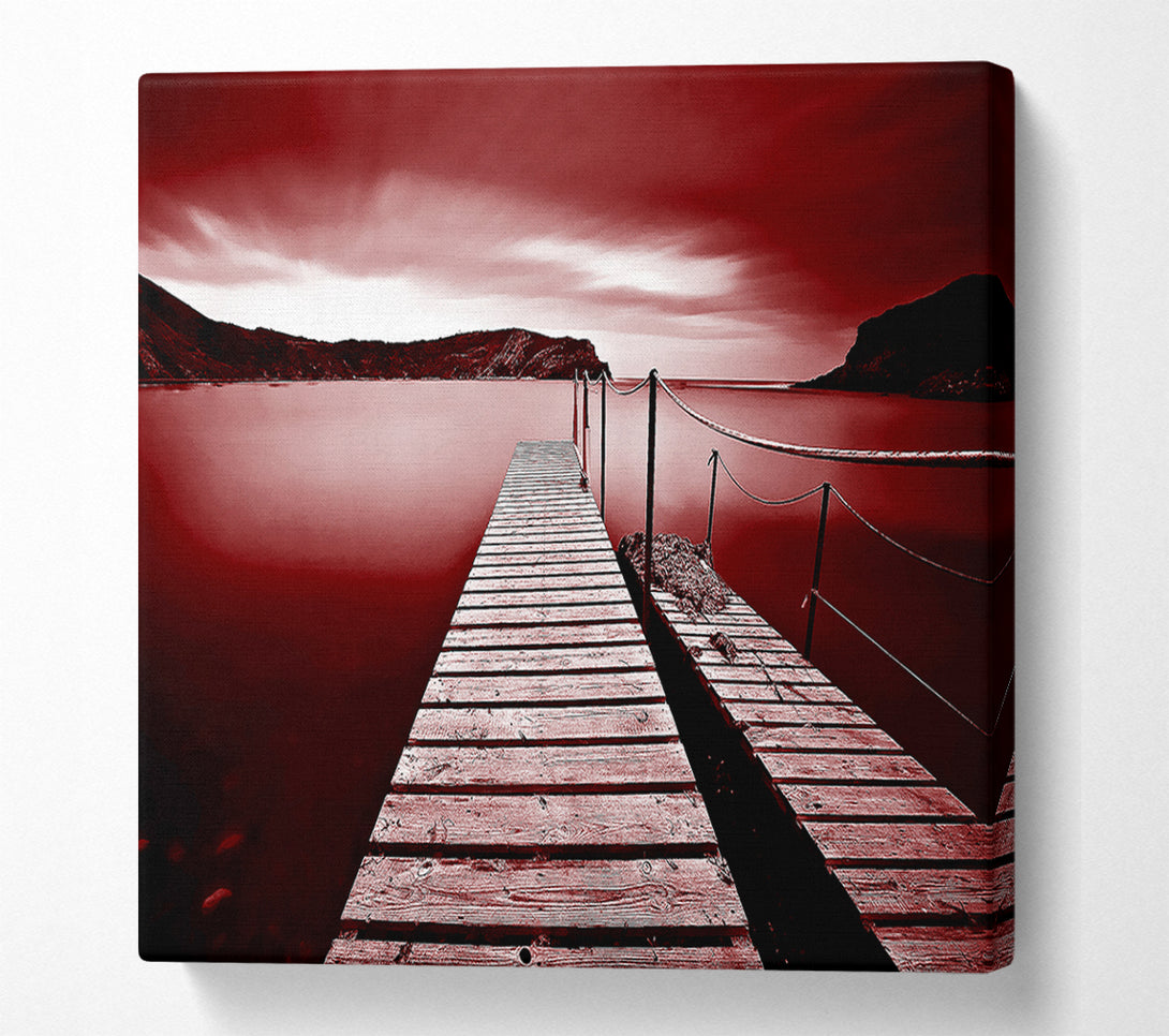  A Canvas Print of Red Abstract Pier Canvas Art