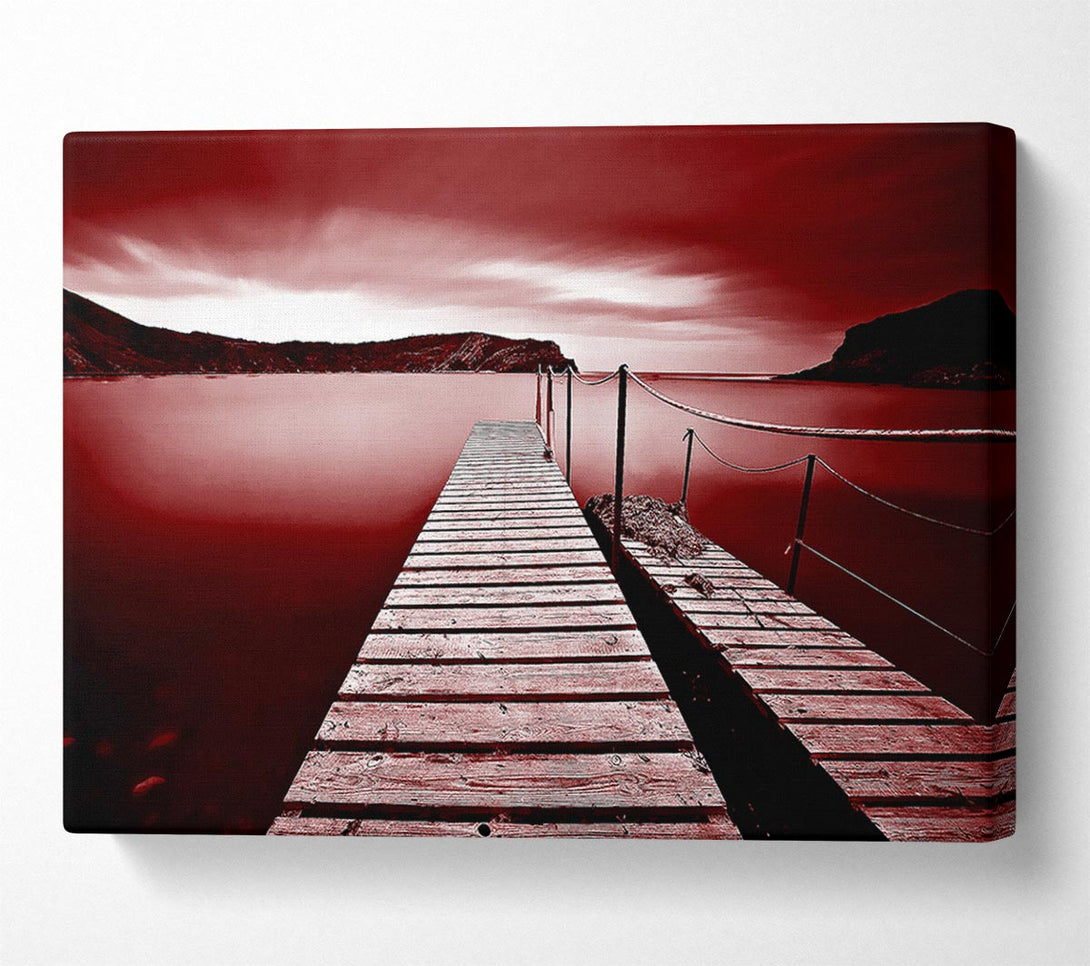  A Canvas Print of Red Abstract Pier Canvas Art