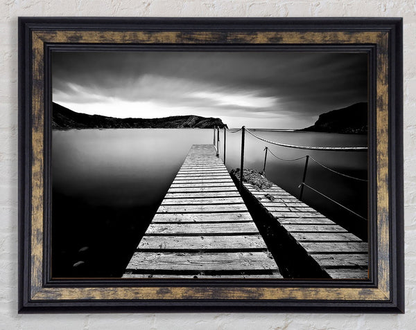 Abstract Pier B n W Framed Print