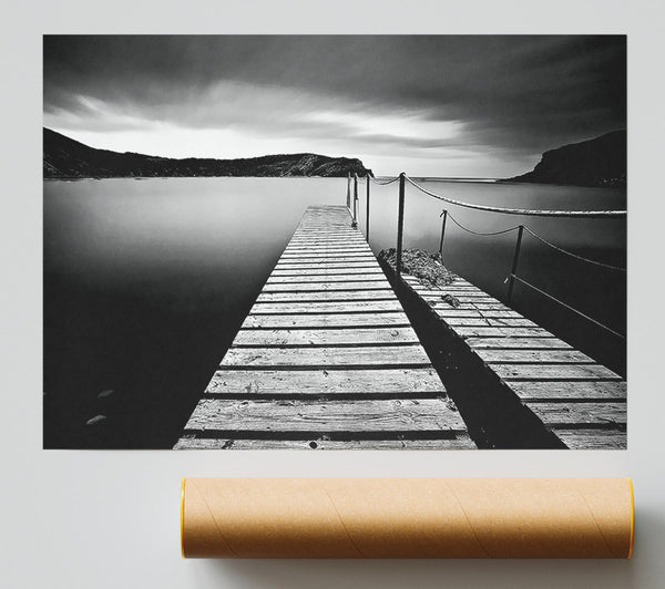 Abstract Pier B N W Print