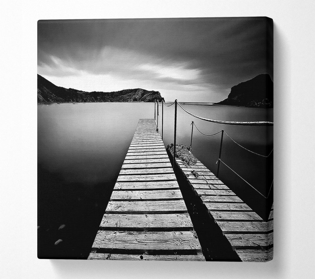  A Canvas Print of Abstract Pier B n W Canvas Wall Art