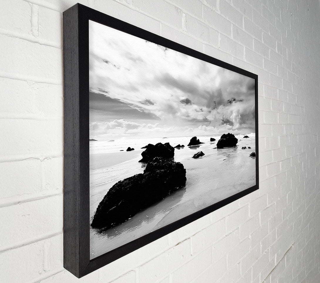  A Canvas Print of Until The Tide Returns B n W Canvas Art