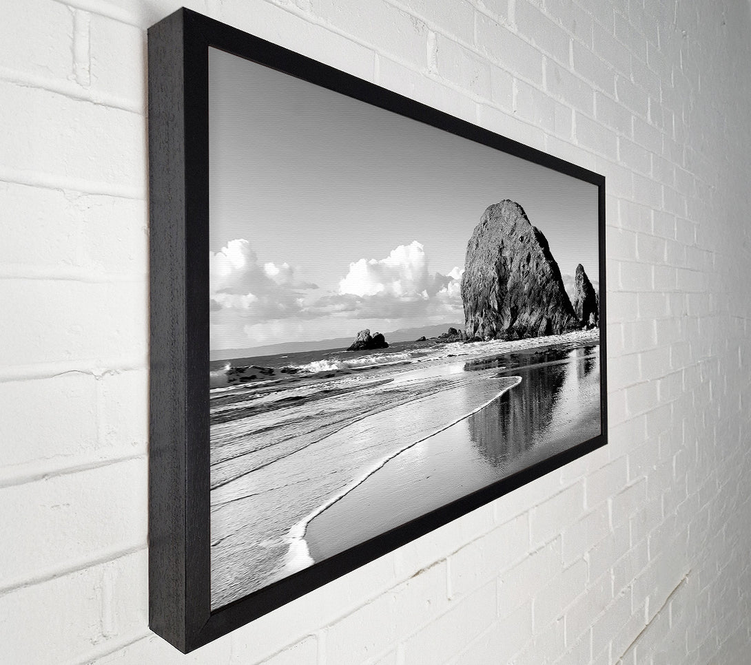  A Canvas Print of Beach Rocks B n W Canvas Wall Art