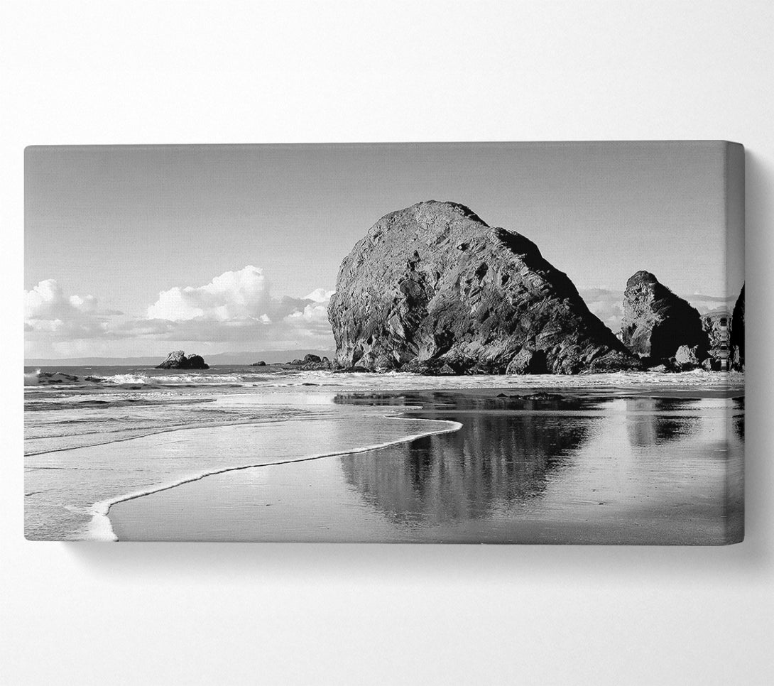  A Canvas Print of Beach Rocks B n W Canvas Wall Art