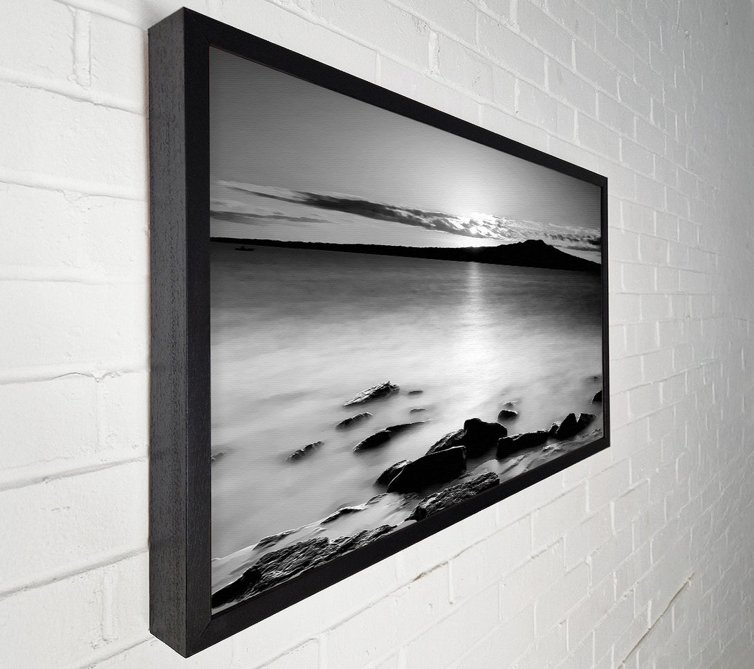  A Canvas Print of Ocean Mist Reflections B n W Canvas Art
