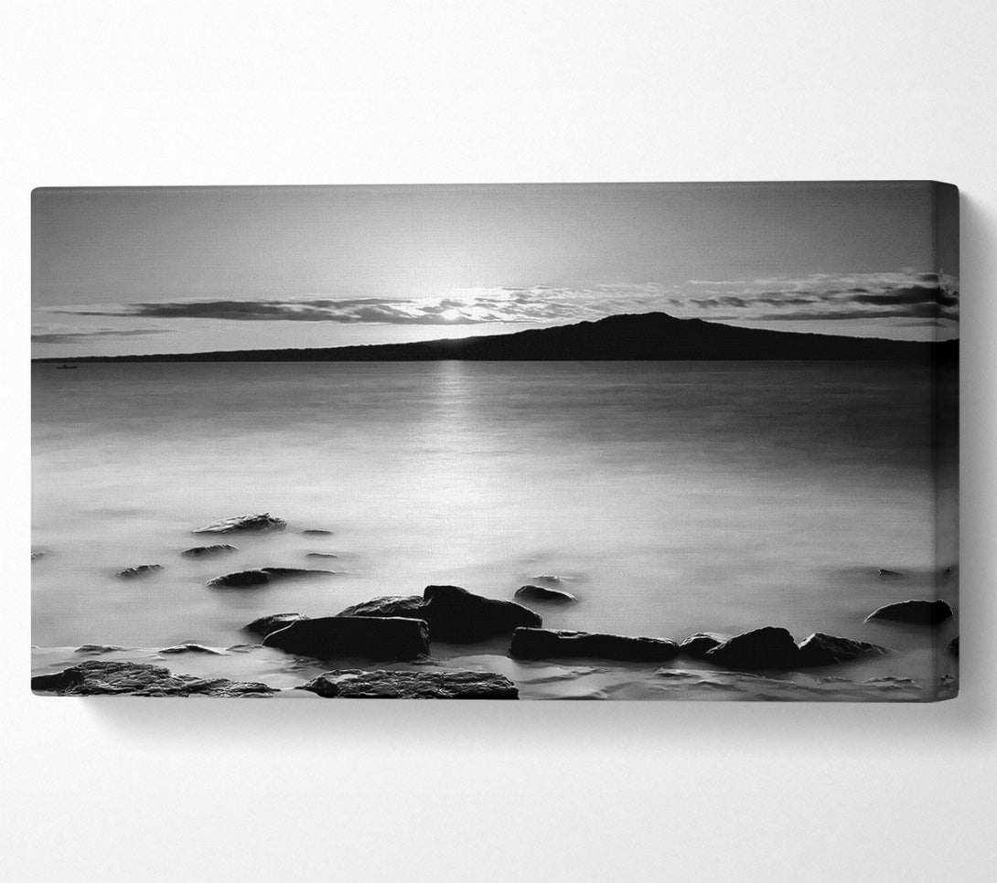  A Canvas Print of Ocean Mist Reflections B n W Canvas Art