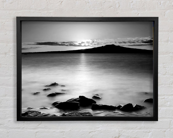 Ocean Mist Reflections B n W Framed Print