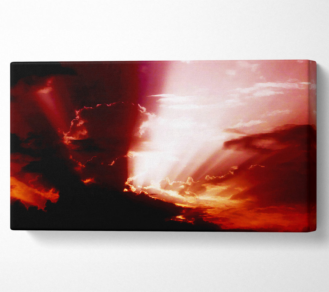  A Canvas Print of Sun Through The Clouds Red Canvas Print