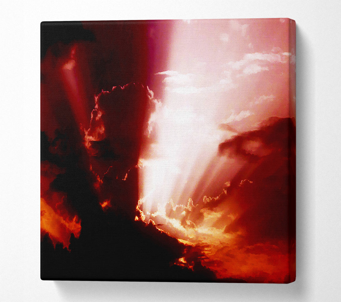  A Canvas Print of Sun Through The Clouds Red Canvas Print