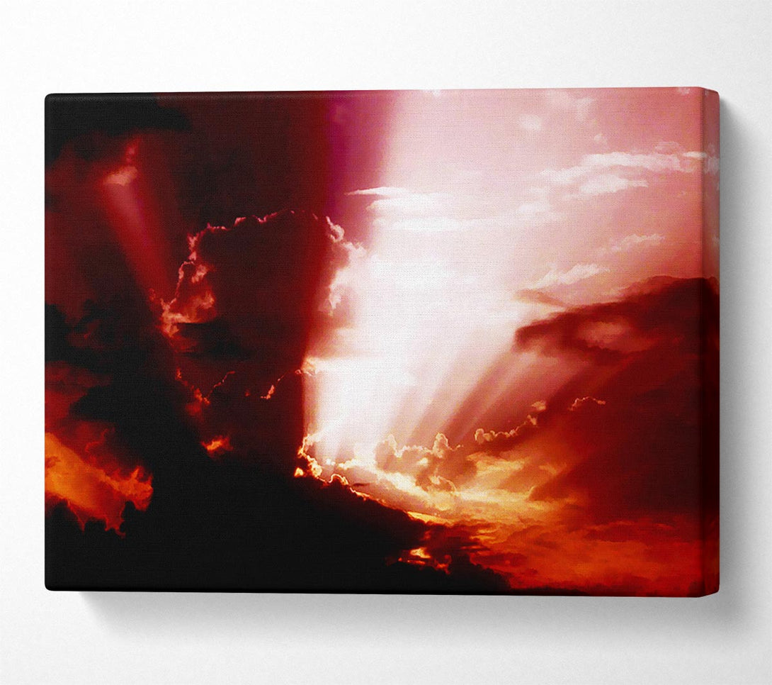 A Canvas Print of Sun Through The Clouds Red Canvas Print