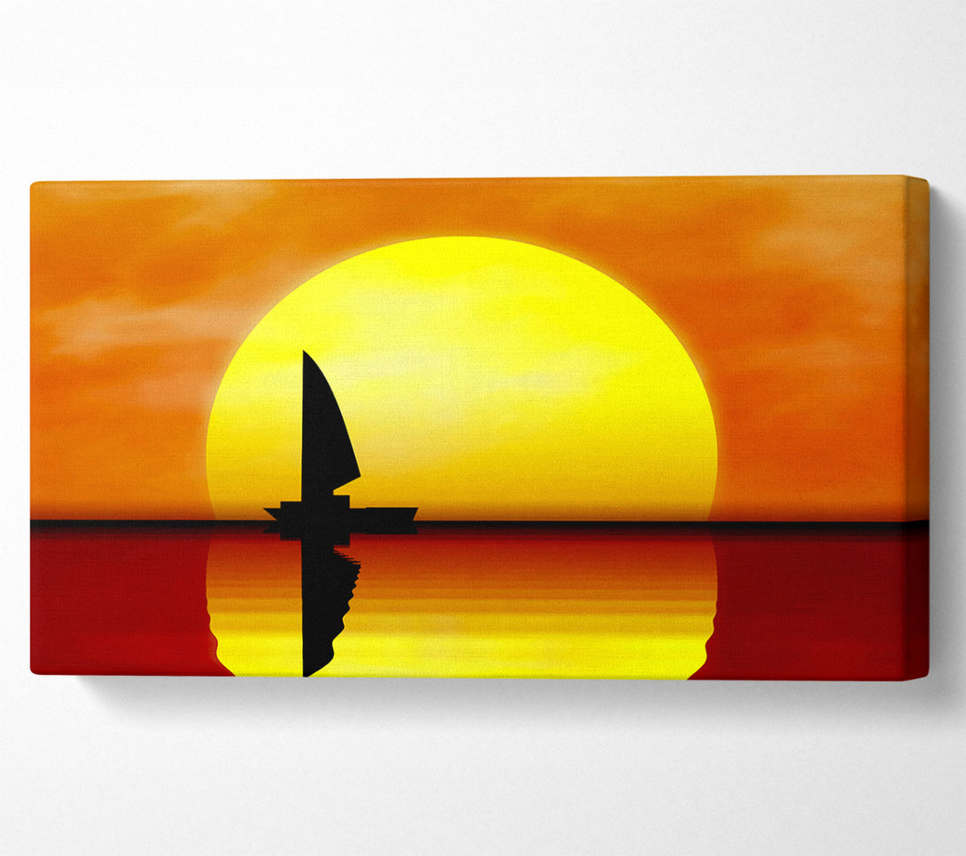  A Canvas Print of Boat Sailing In The Sunset Canvas Art