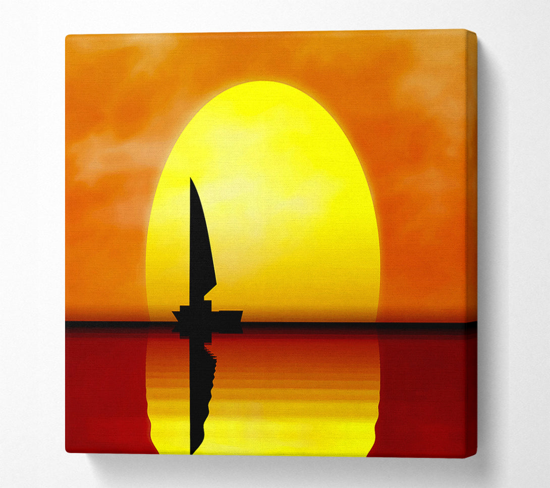  A Canvas Print of Boat Sailing In The Sunset Canvas Art