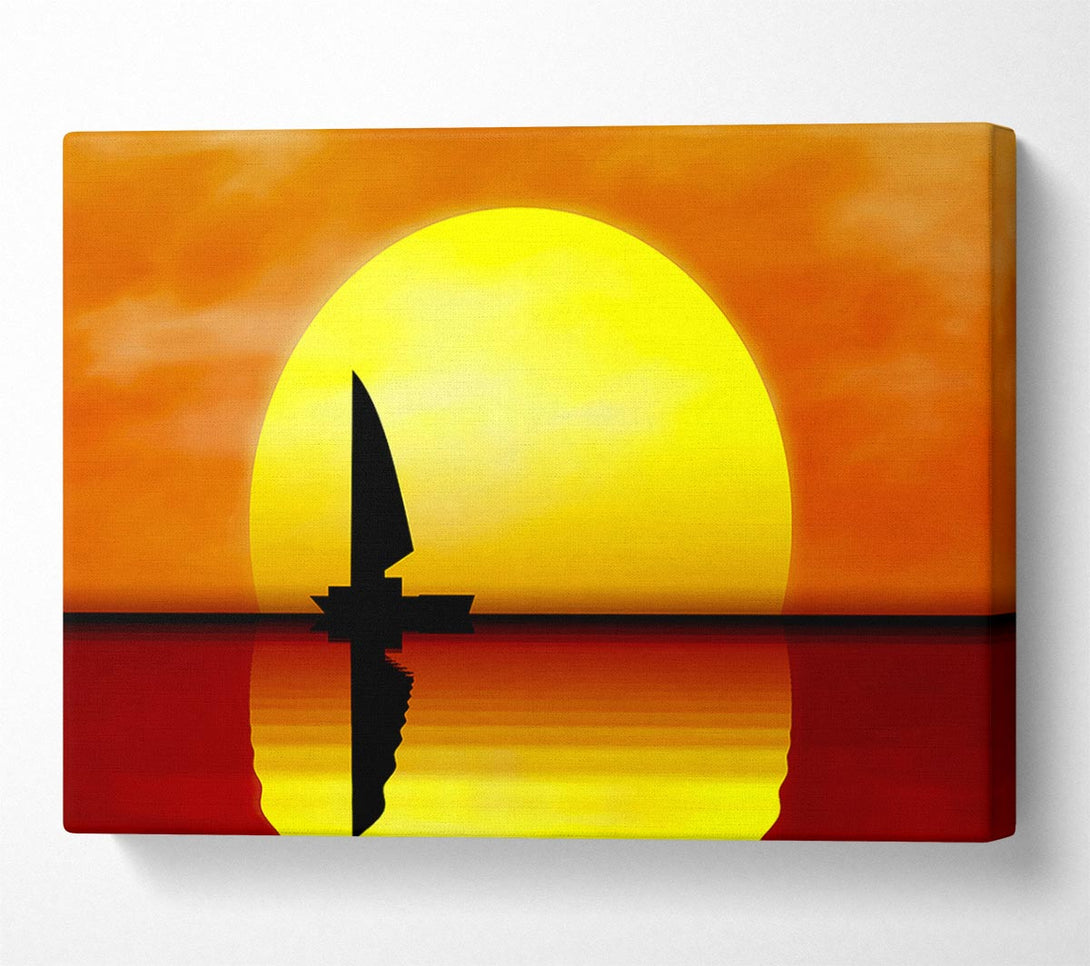  A Canvas Print of Boat Sailing In The Sunset Canvas Art