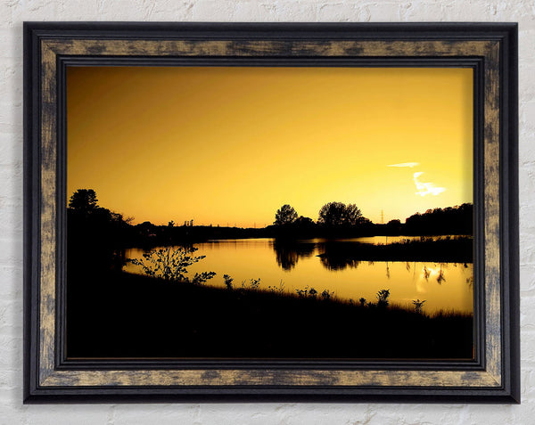 Yellow Peaceful Waters Framed Print