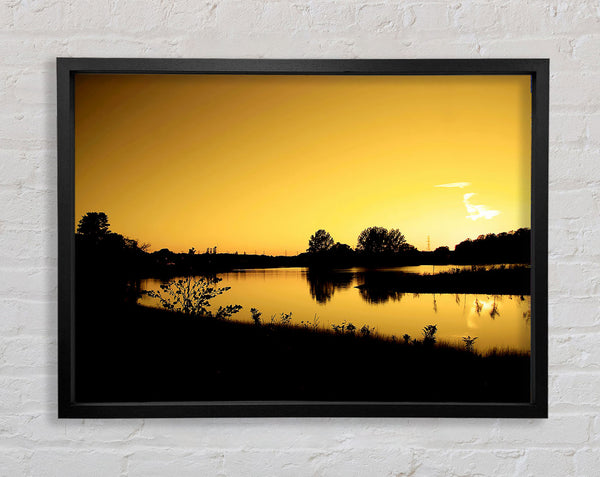 Yellow Peaceful Waters Framed Print