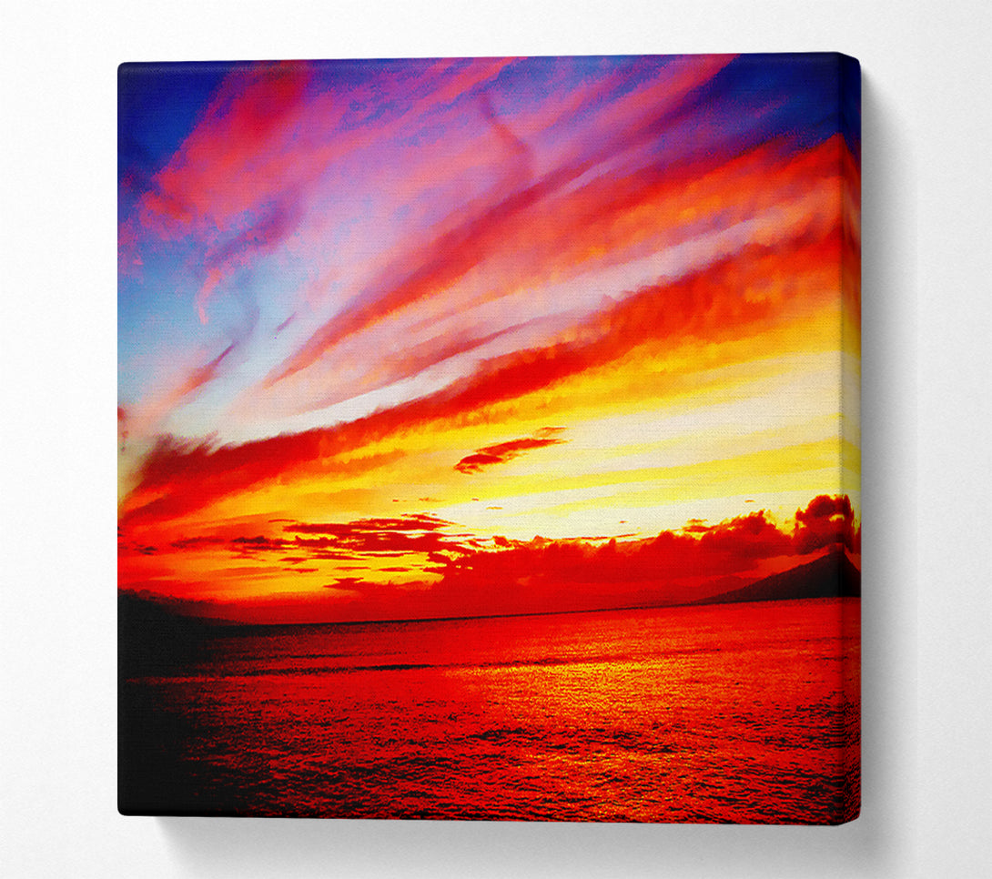  A Canvas Print of Red Ocean Calm Canvas Art