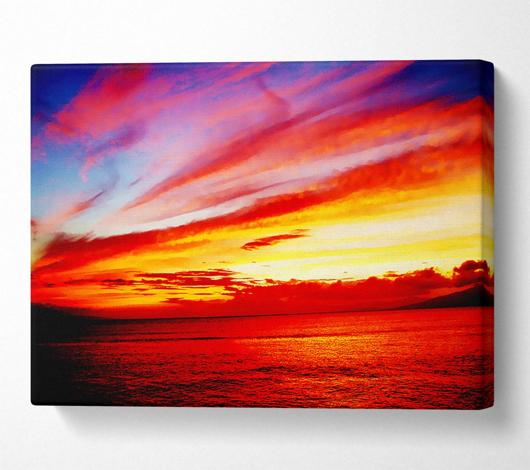  A Canvas Print of Red Ocean Calm Canvas Art
