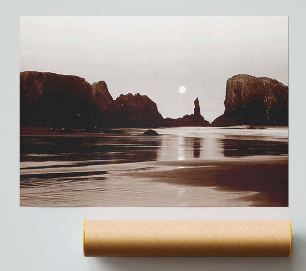 Chocolate Ocean Rocks Print
