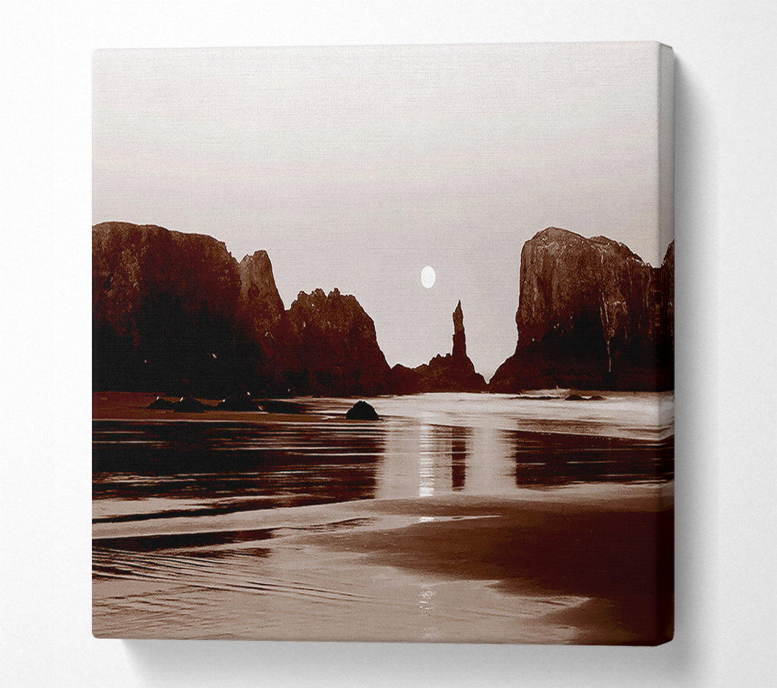  A Canvas Print of Chocolate Ocean Rocks Canvas Wall Art