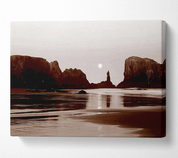  A Canvas Print of Chocolate Ocean Rocks Canvas Wall Art