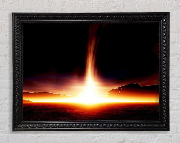 Blazing Sun Star Framed Print