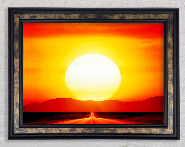 The Road To The Golden Sun Framed Print