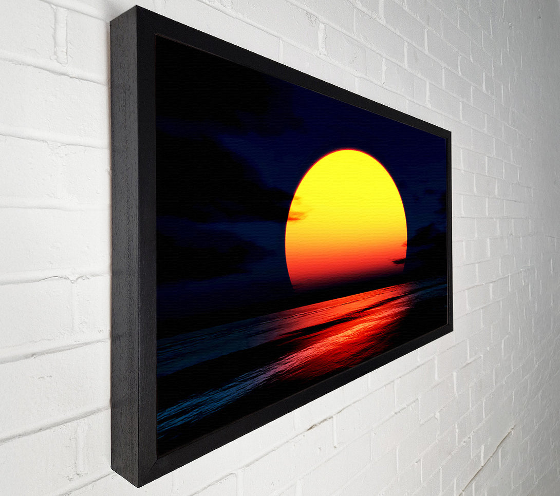  A Canvas Print of Huge Golden Sun Over Ocean Canvas Art
