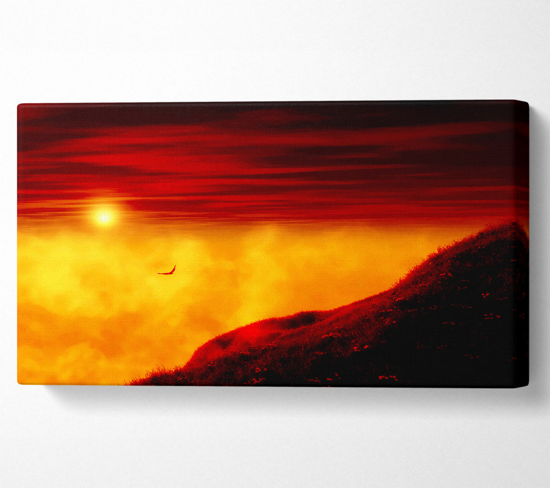  A Canvas Print of Red Sky Above The Clouds Canvas Art