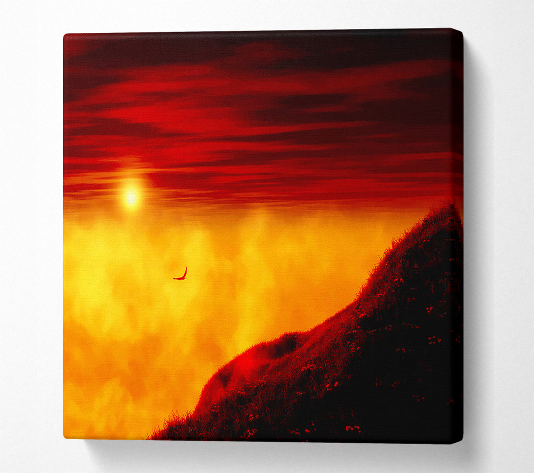  A Canvas Print of Red Sky Above The Clouds Canvas Art