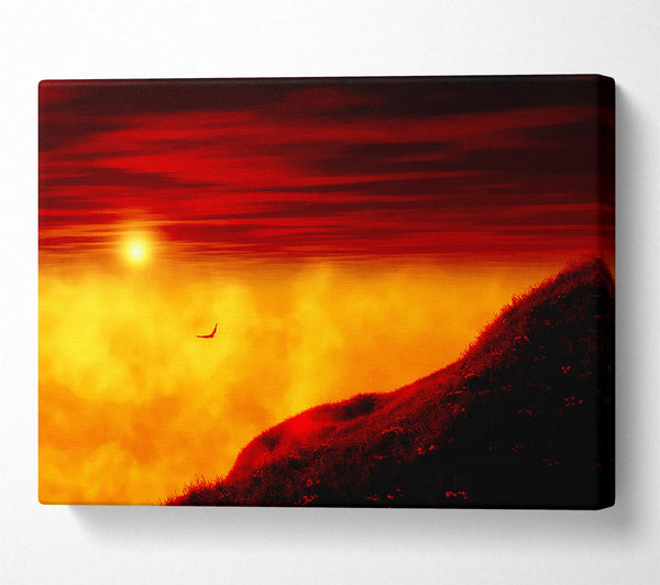  A Canvas Print of Red Sky Above The Clouds Canvas Art