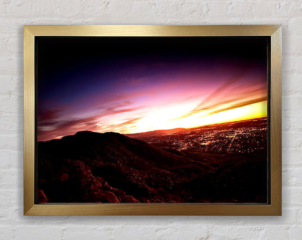 Metro Sunset Framed Print
