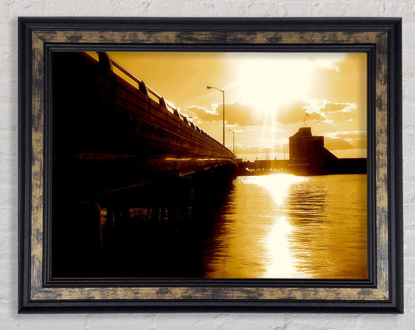 The Pier Above Caramel Framed Print