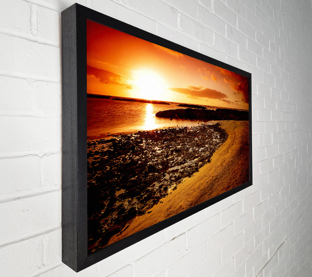  A Canvas Print of Ochre Ocean Sunset Canvas Wall Art