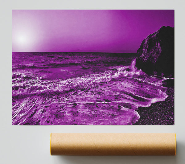 Purple Ocean Sun Print