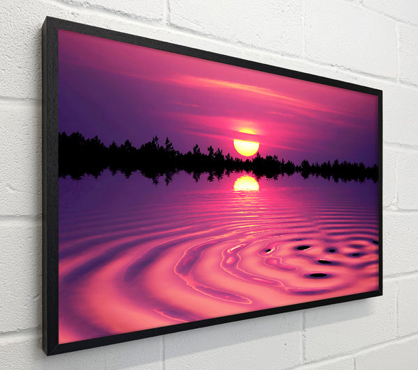 Pink Sunset Lake Swirl