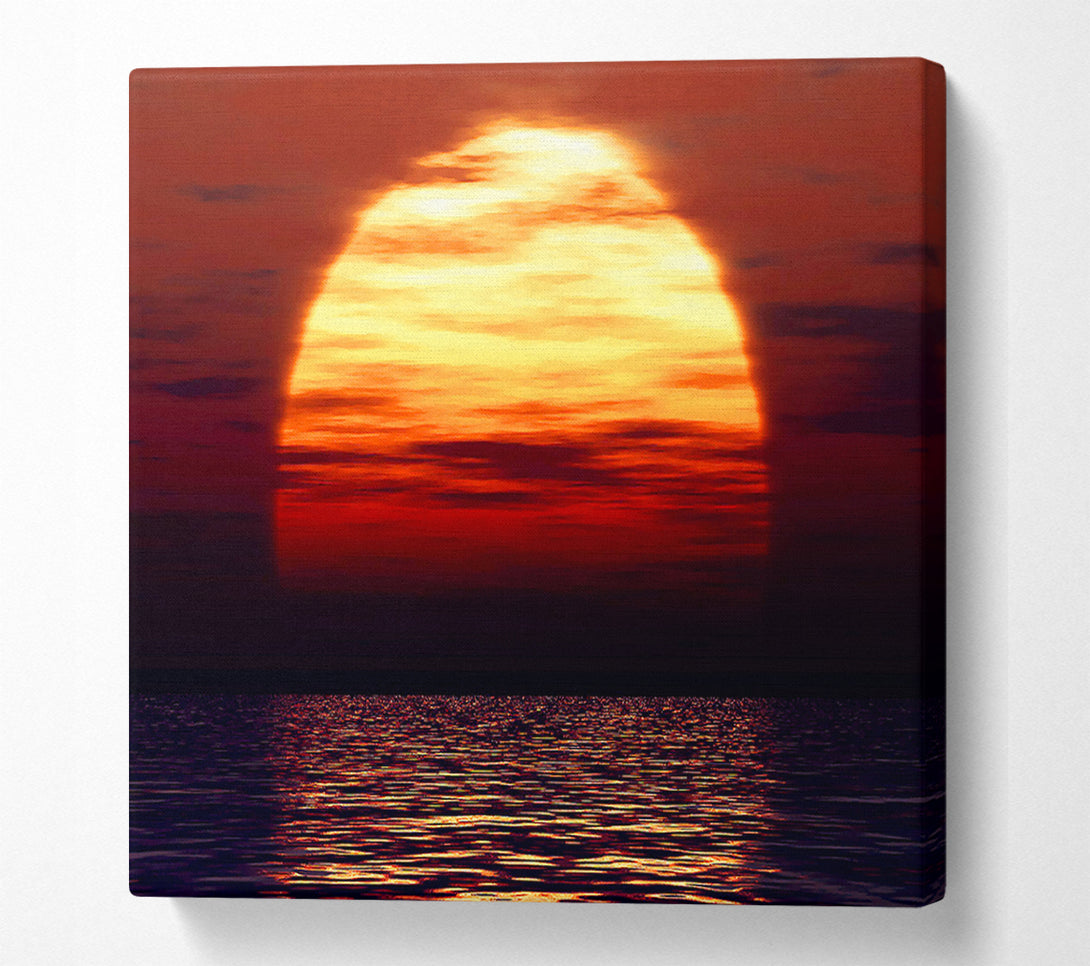  A Canvas Print of Surreal Ocean Sun Canvas Print