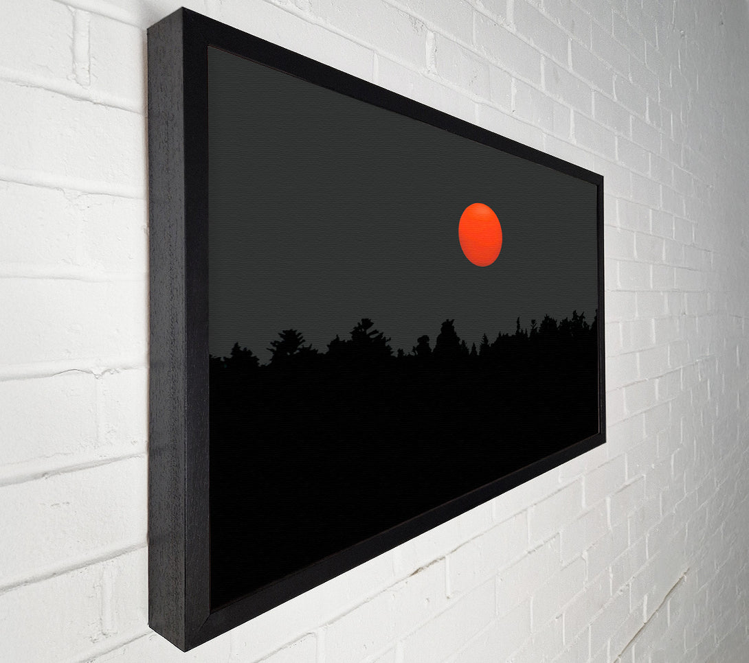  A Canvas Print of The Red Sun Over The Grey Treeline Canvas Art