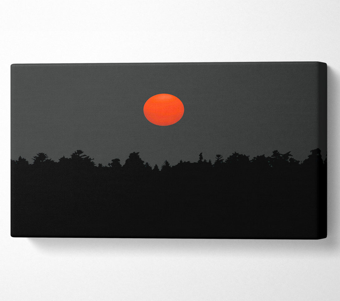  A Canvas Print of The Red Sun Over The Grey Treeline Canvas Art