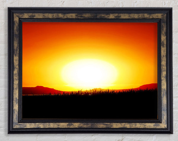 The Glowing Golden Sun Framed Print