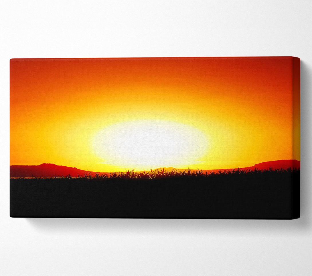  A Canvas Print of The Glowing Golden Sun Canvas Art
