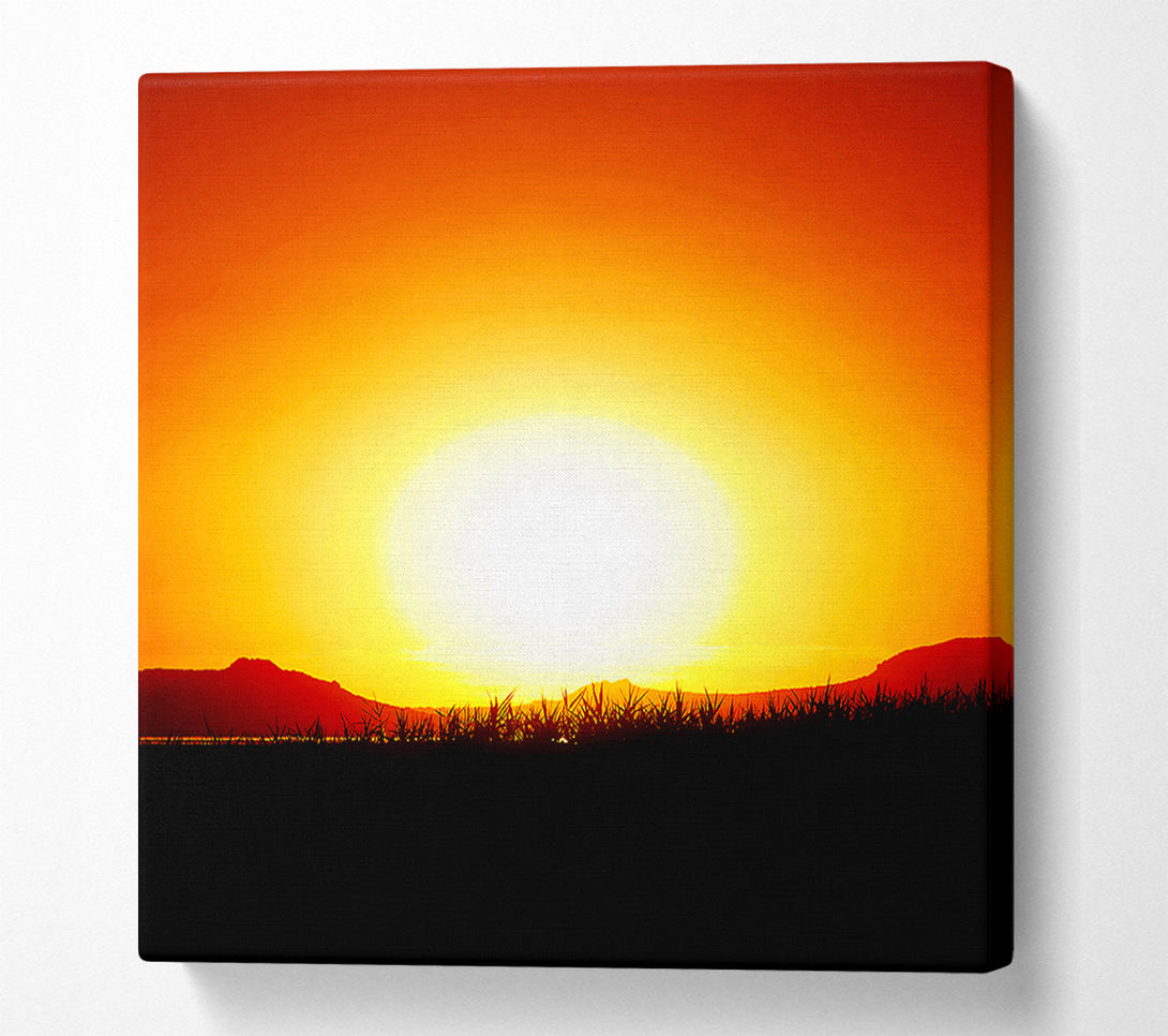  A Canvas Print of The Glowing Golden Sun Canvas Art