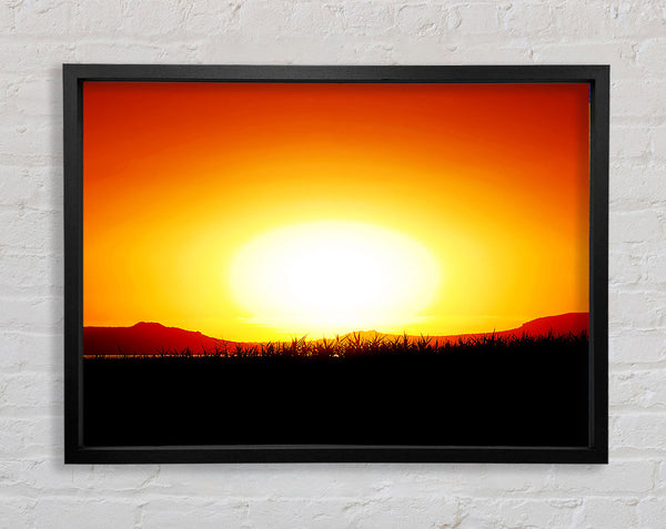 The Glowing Golden Sun Framed Print