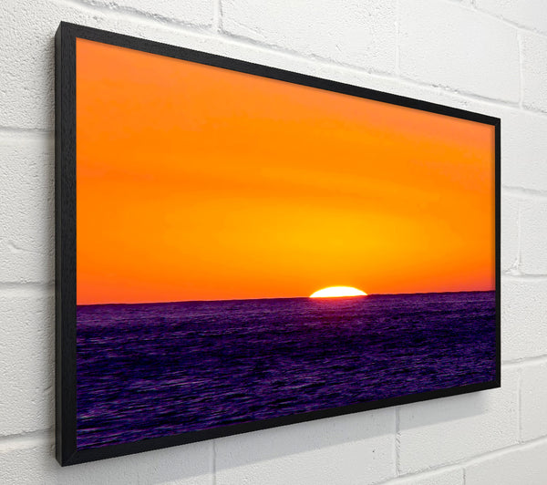 As The Sun Goes Down Over The Ocean Orange