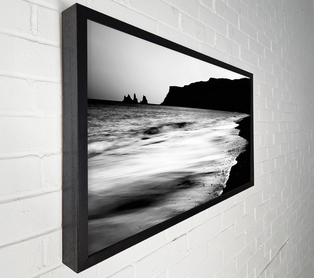  A Canvas Print of The Calming Ocean Flow B n W Canvas Print