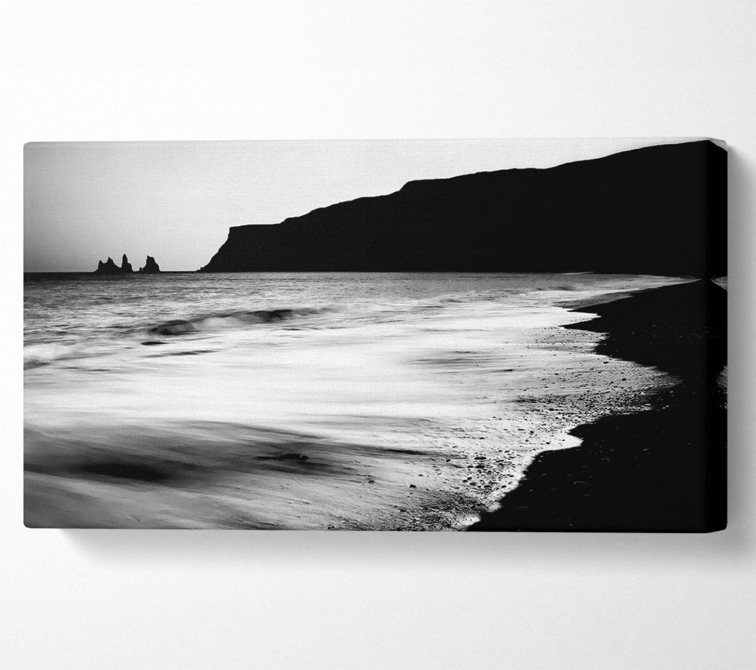  A Canvas Print of The Calming Ocean Flow B n W Canvas Print