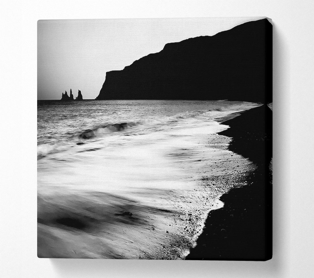  A Canvas Print of The Calming Ocean Flow B n W Canvas Print