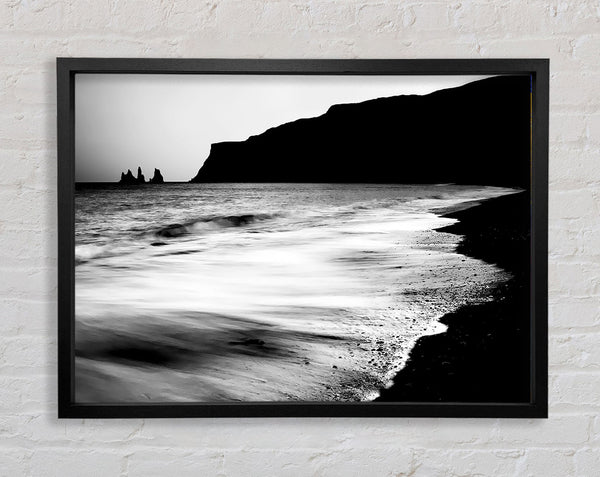 The Calming Ocean Flow B n W Framed Print